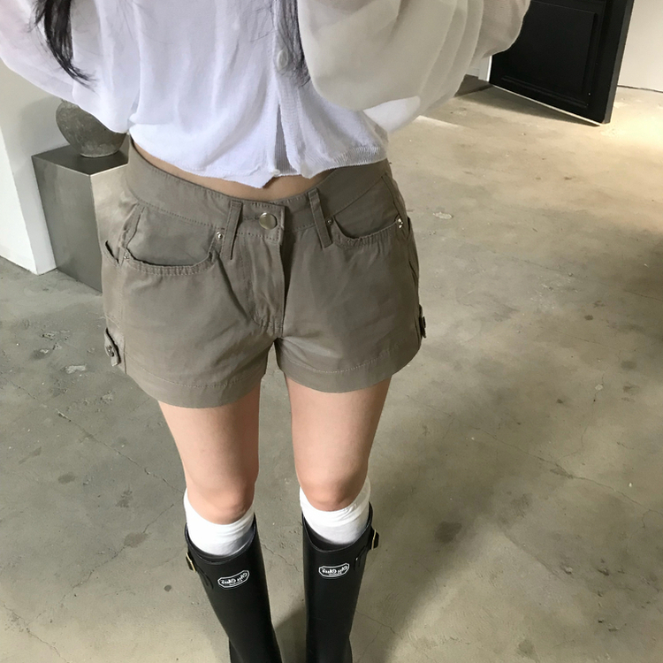 バックルポイントショートパンツ KHAKI