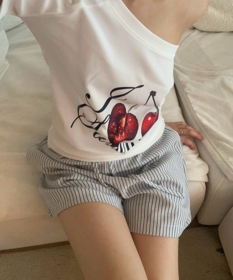 ストライプバンディングショートパンツ NAVY