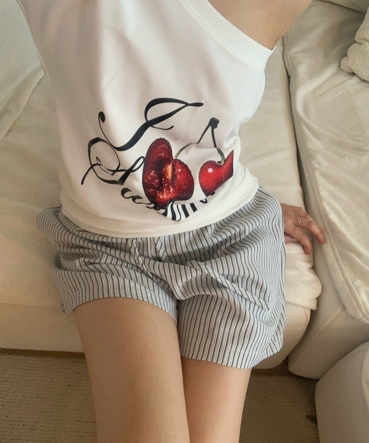 ストライプバンディングショートパンツ NAVY