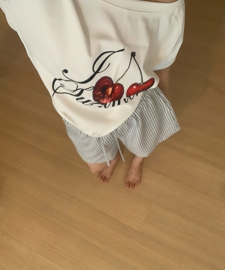 ストライプバンディングショートパンツ NAVY