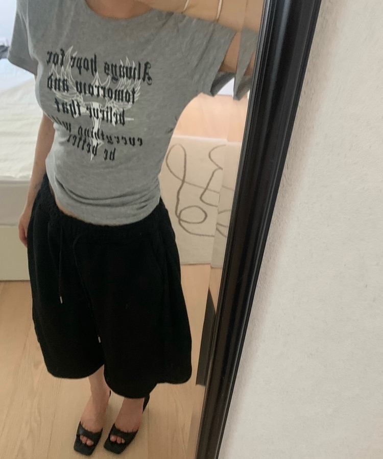 サイドシャーリングクロス半袖Tシャツ(5color) MELANGE