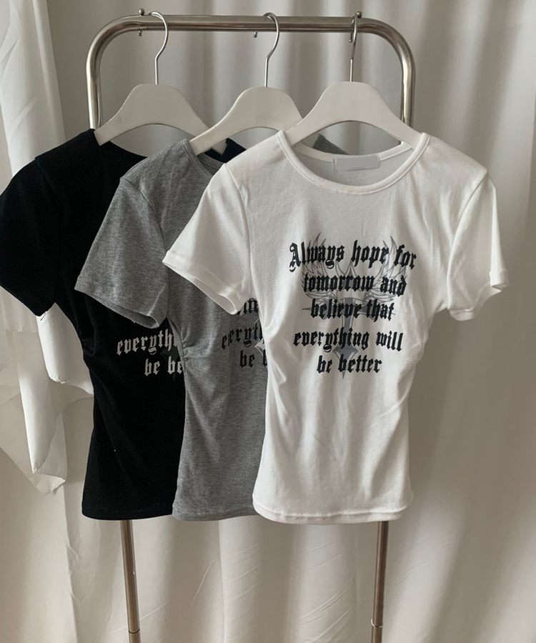 サイドシャーリングクロス半袖Tシャツ(5color)