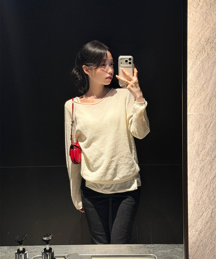 ラインサマーニット BEIGE