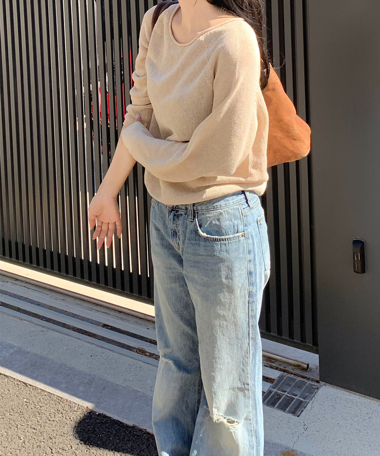 ラインサマーニット BEIGE