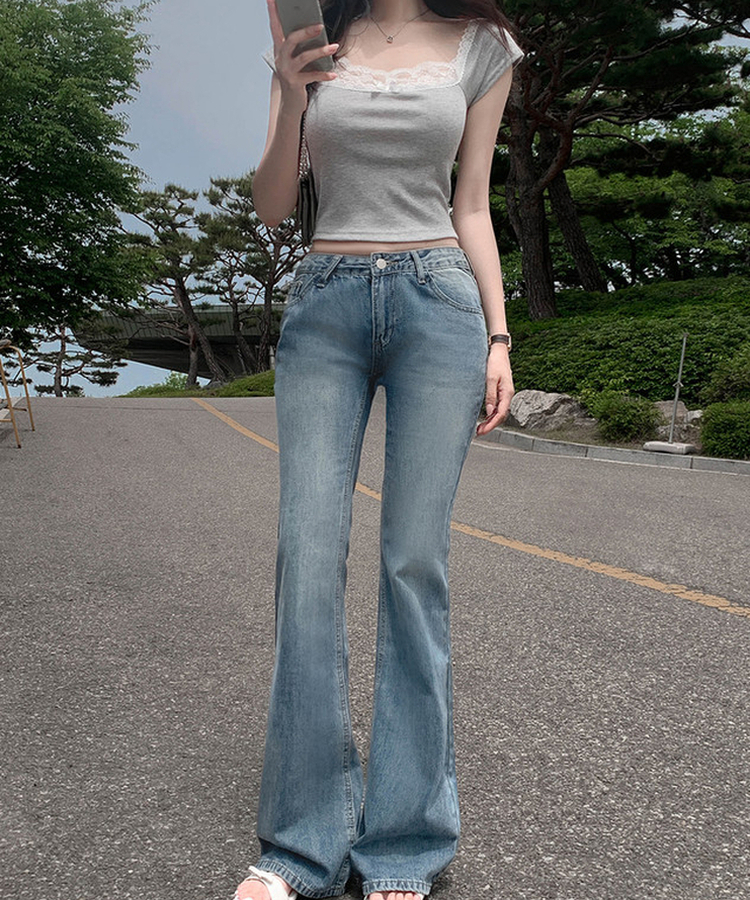 【丈別】ローライズデニムブーツカットパンツ VIN BLUE
