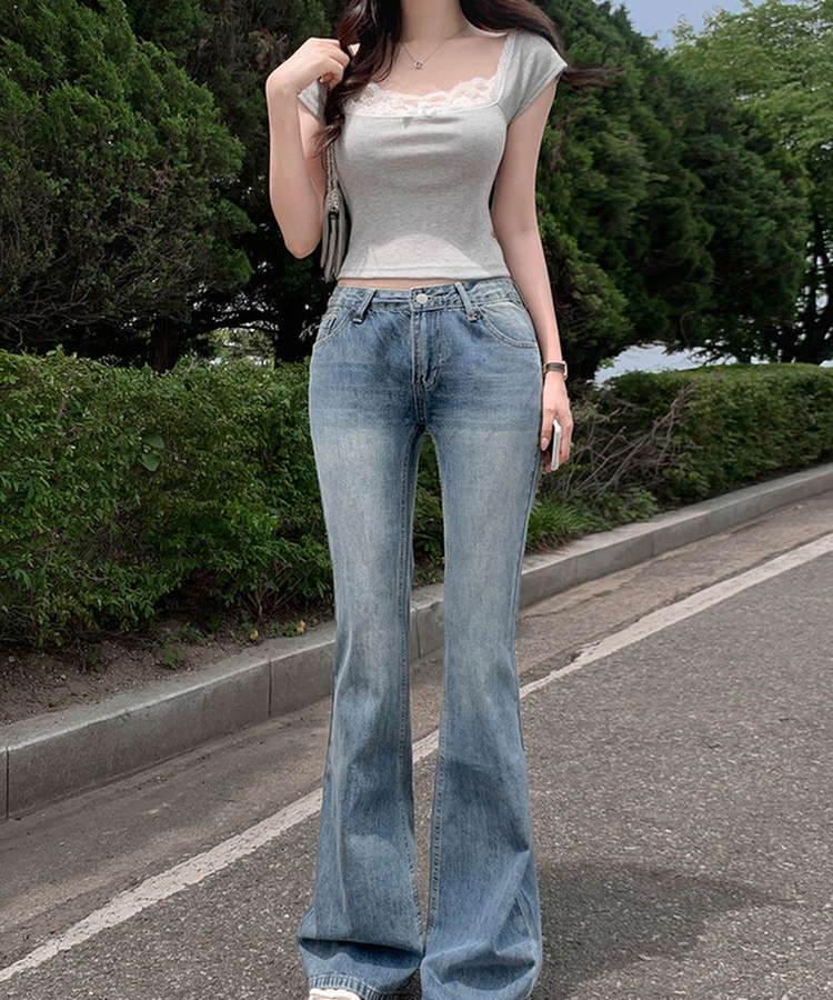 【丈別】ローライズデニムブーツカットパンツ VIN BLUE