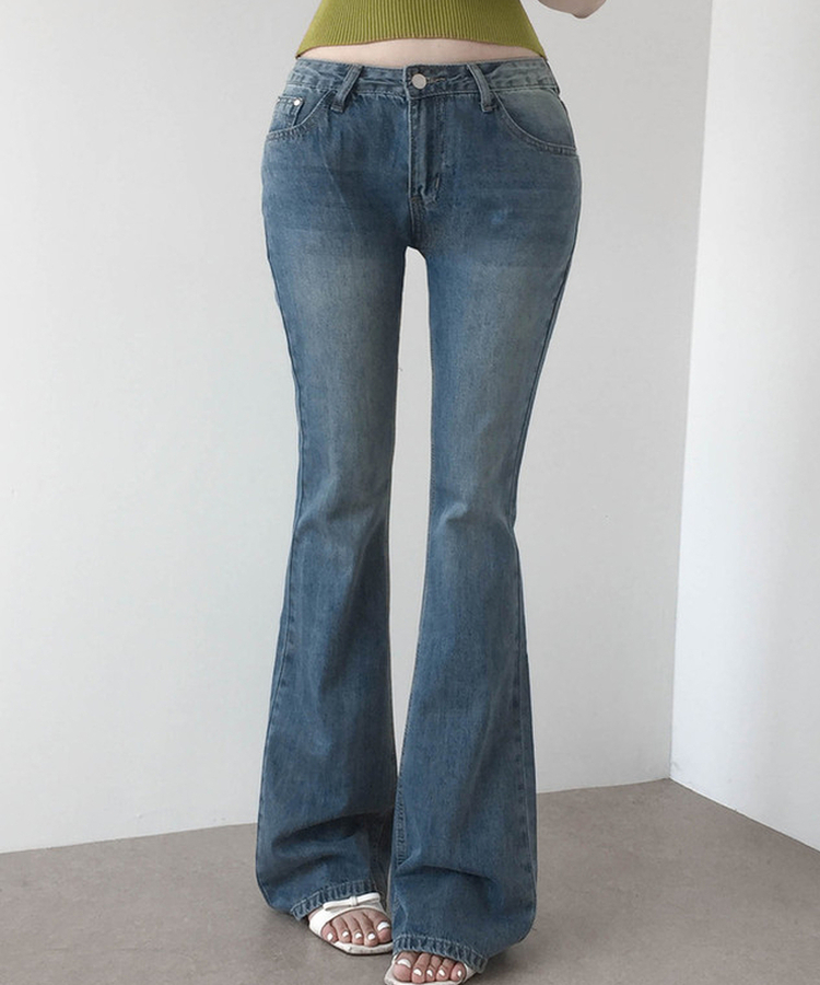 【丈別】ローライズデニムブーツカットパンツ VIN BLUE