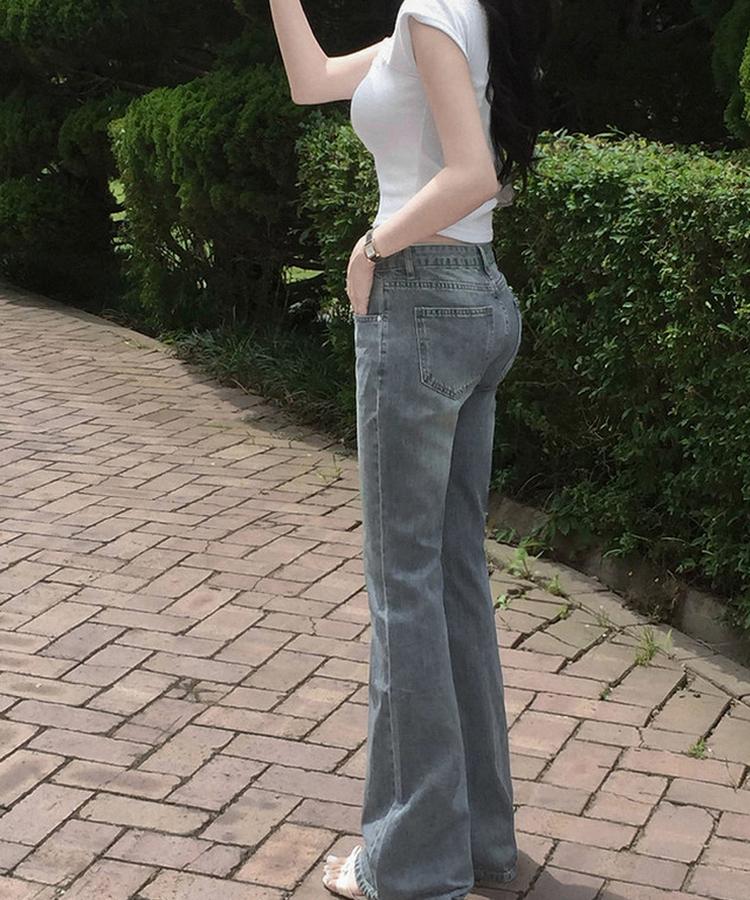 【丈別】ローライズデニムブーツカットパンツ VIN BLUE
