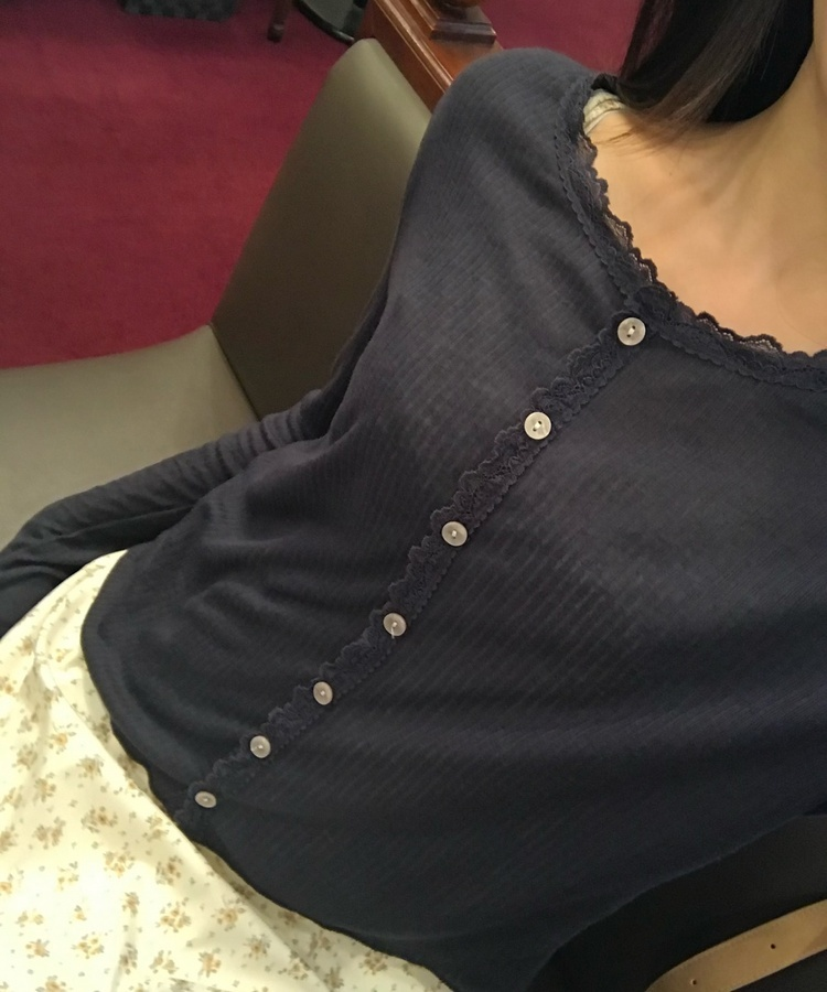 ベーシックレースカーディガン BLACK
