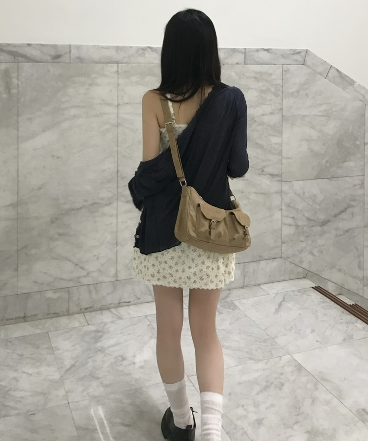 ベーシックレースカーディガン BLACK