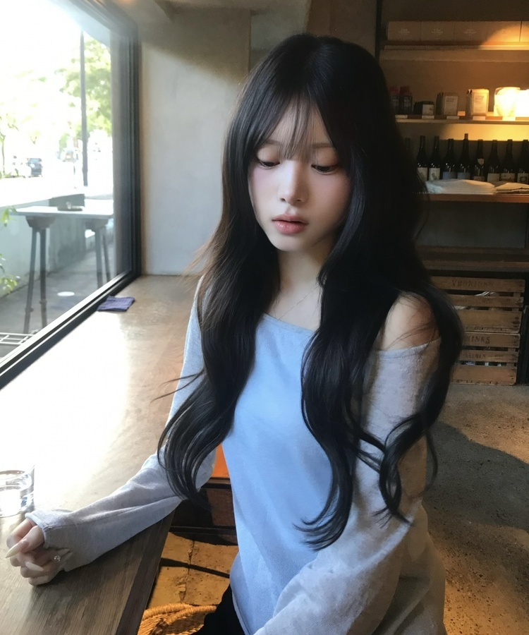 원숄더 서머 니트 소라-멜그레이