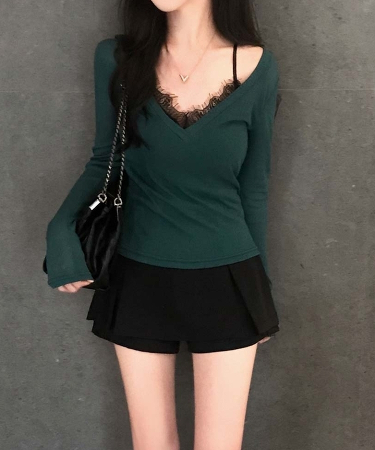 속옷없이 간편하게 입는멀티 레이스 레이어드 캡내장 나시 슬리브리스 블랙