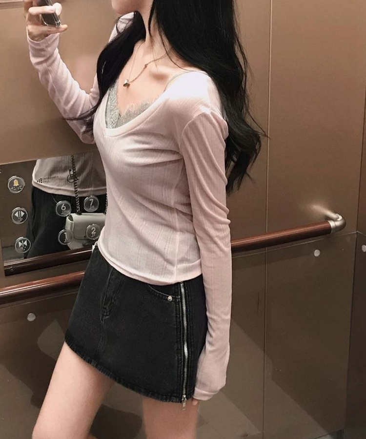 속옷없이 간편하게 입는멀티 레이스 레이어드 캡내장 나시 슬리브리스 그레이
