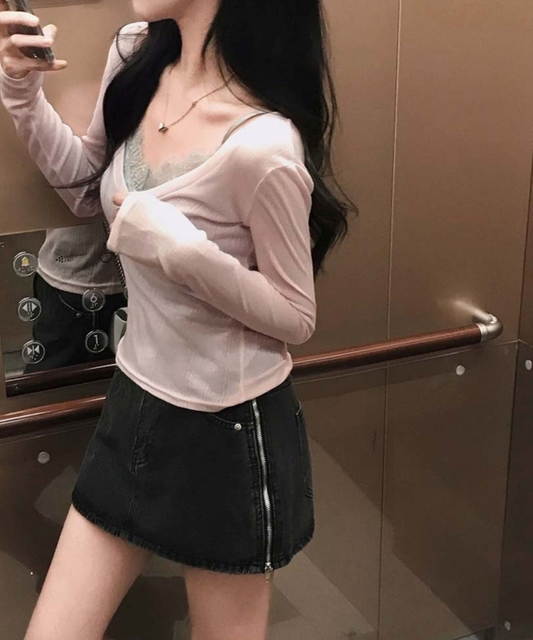 속옷없이 간편하게 입는멀티 레이스 레이어드 캡내장 나시 슬리브리스 그레이