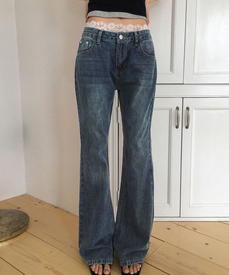 【丈別】ローライズブーツカットデニムパンツ VINTAGE MEDIUM