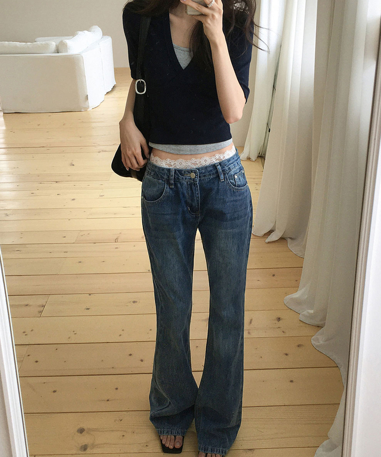 【丈別】ローライズブーツカットデニムパンツ VINTAGE MEDIUM