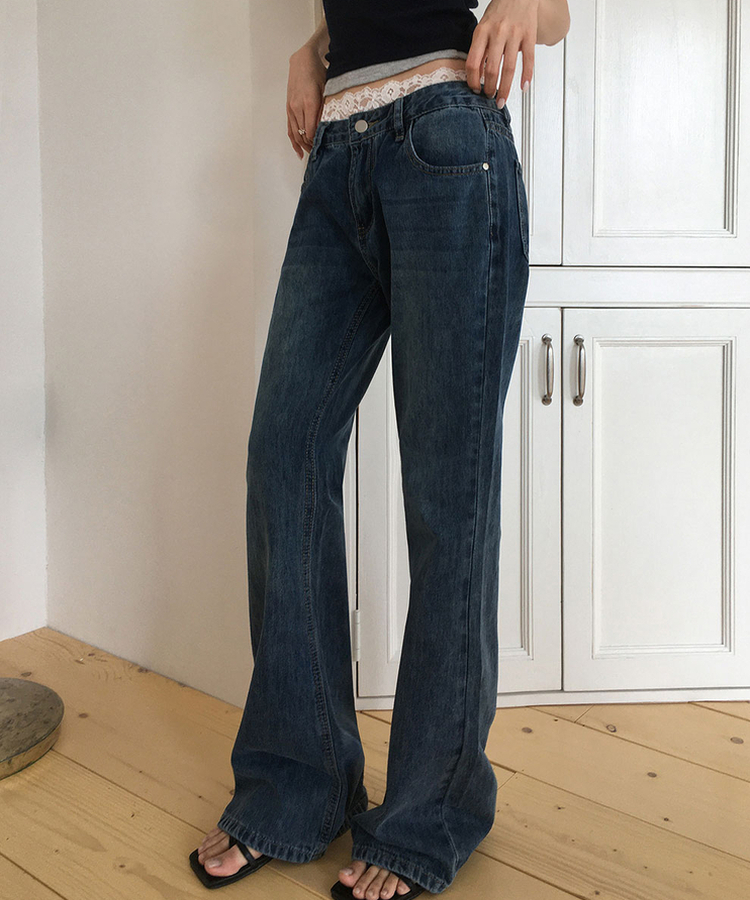 【丈別】ローライズブーツカットデニムパンツ VINTAGE MEDIUM