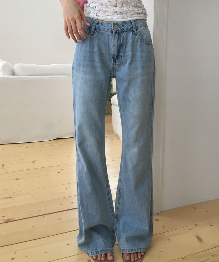 【丈別】ローライズブーツカットデニムパンツ LIGHT BLUE