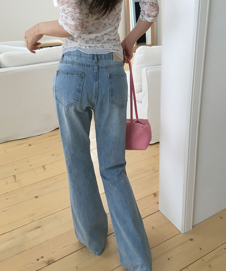 【丈別】ローライズブーツカットデニムパンツ LIGHT BLUE