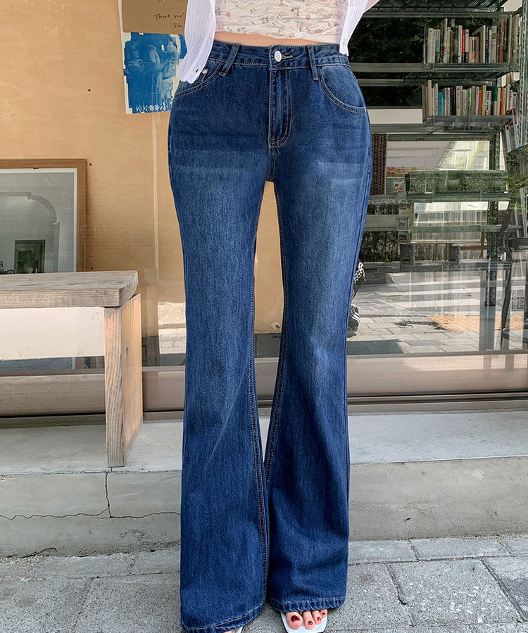 【丈別】ローライズブーツカットデニムパンツ DEEP DENIM