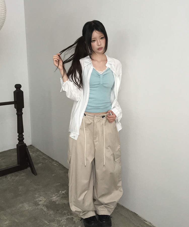 ハートリボンスリムストラップキャミソール(6color) MINT