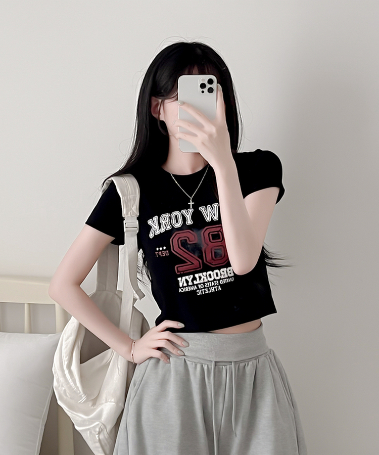 82クロップド半袖Tシャツ｜半袖Tシャツ｜韓国ファッション通販 SONA
