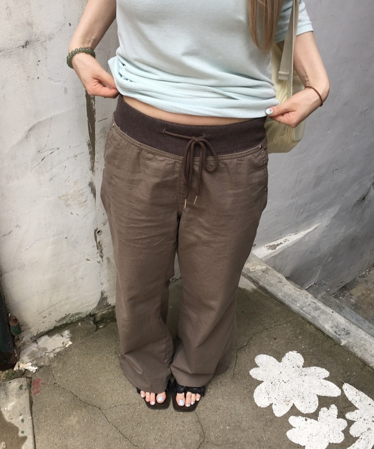 ブーツカットリブパンツ KHAKI