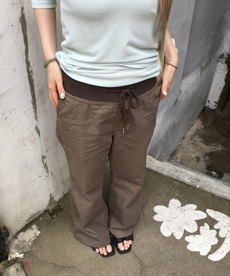 ブーツカットリブパンツ KHAKI