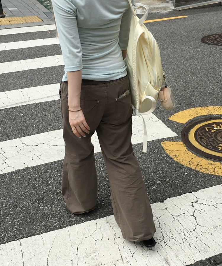 ブーツカットリブパンツ KHAKI