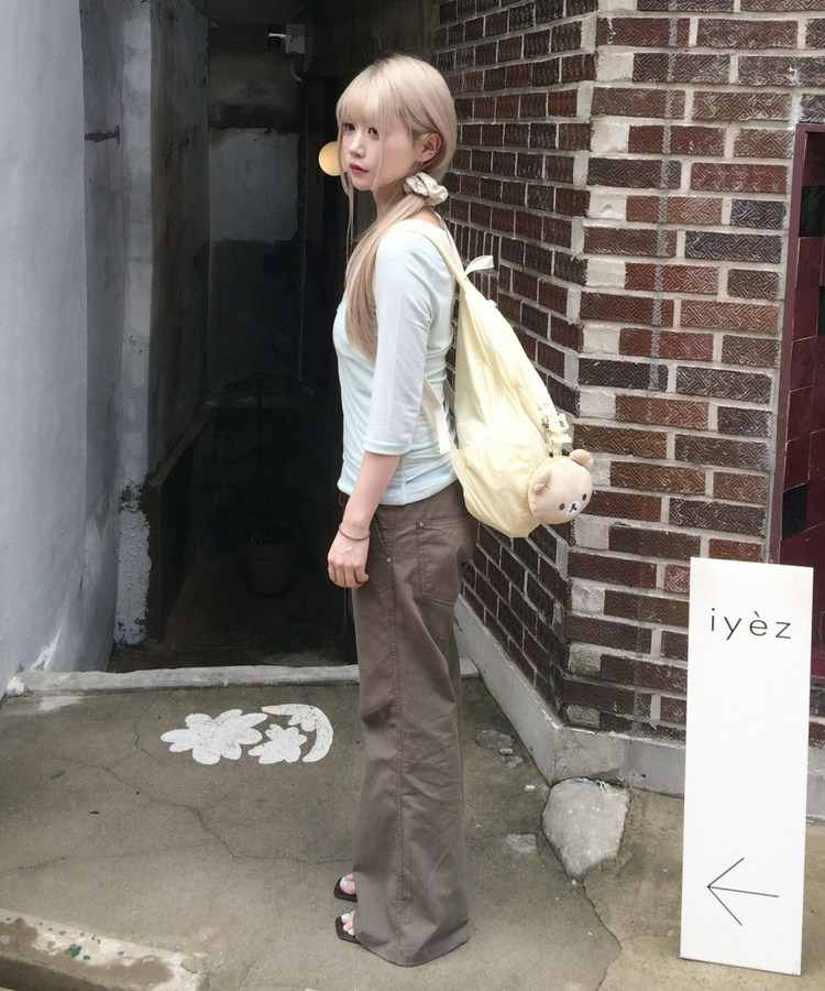 ブーツカットリブパンツ KHAKI