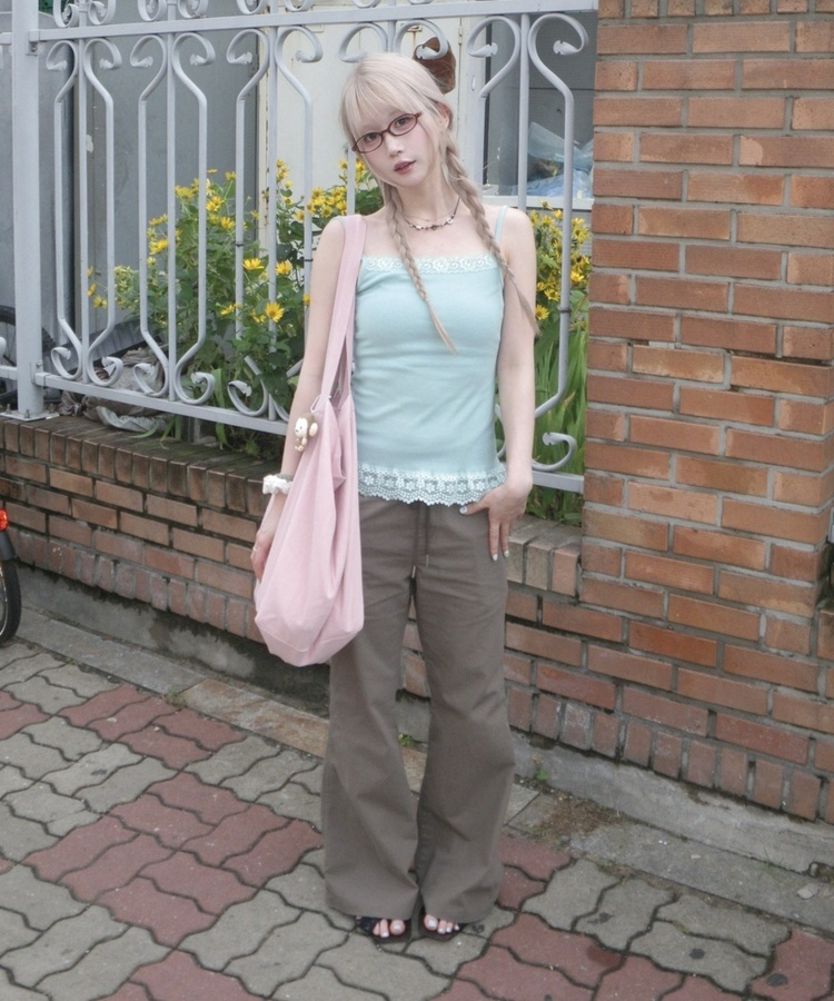 ブーツカットリブパンツ KHAKI