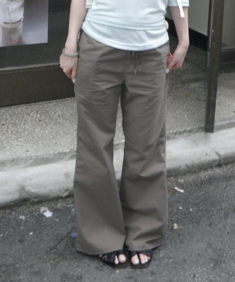 ブーツカットリブパンツ KHAKI