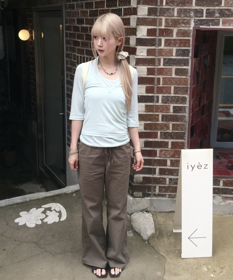 ブーツカットリブパンツ KHAKI