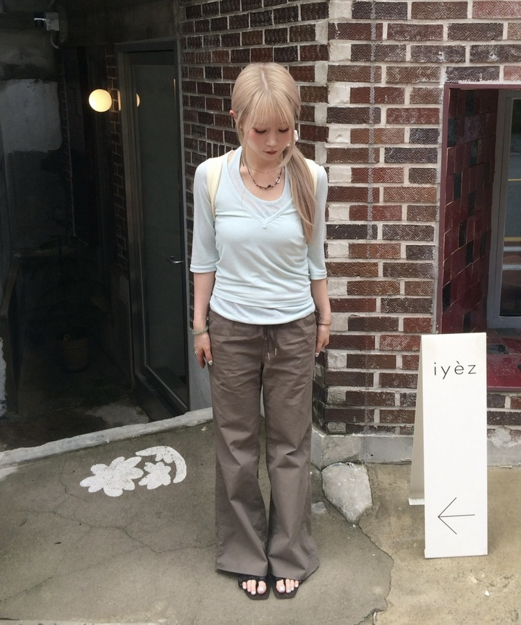 ブーツカットリブパンツ KHAKI