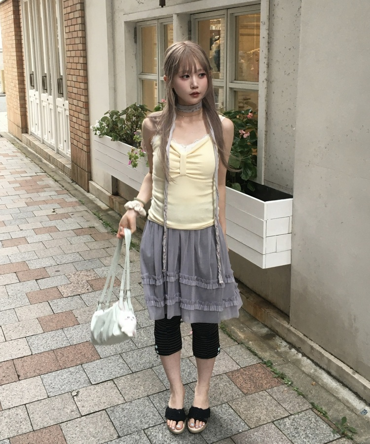 스트라이프 레깅스 팬츠 블랙