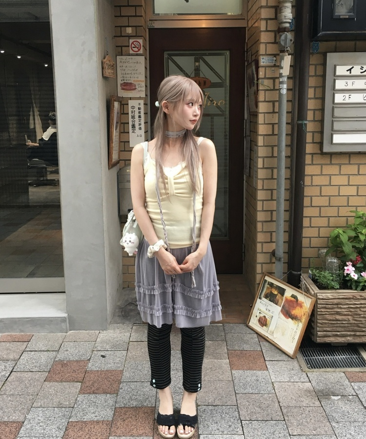 스트라이프 레깅스 팬츠 블랙