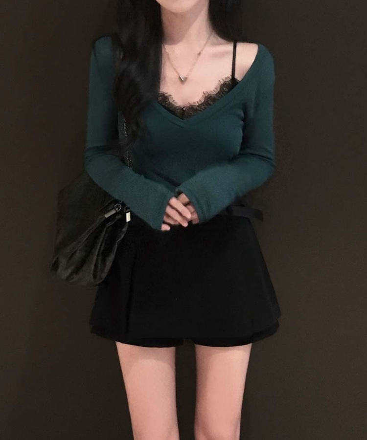 앞뒤가 다른 플리츠 디자인2텐더 A라인 플리츠 미니 치마바지 스커트 블랙