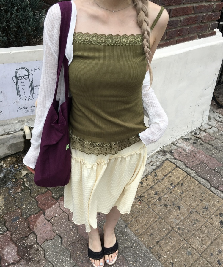 フリルキャミソール KHAKI
