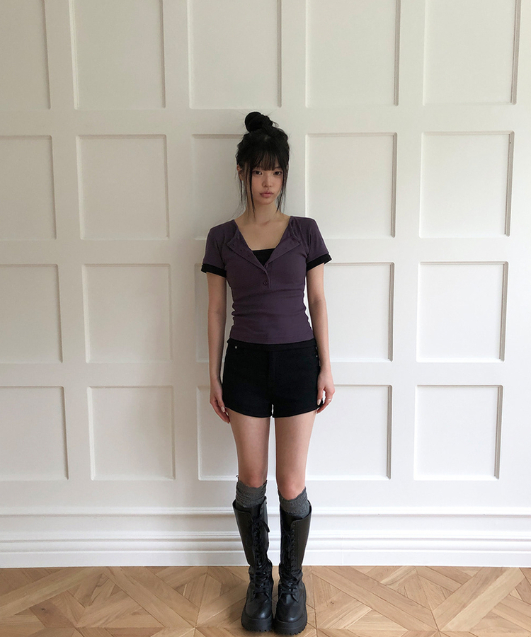 スタッズショートパンツ BLACK
