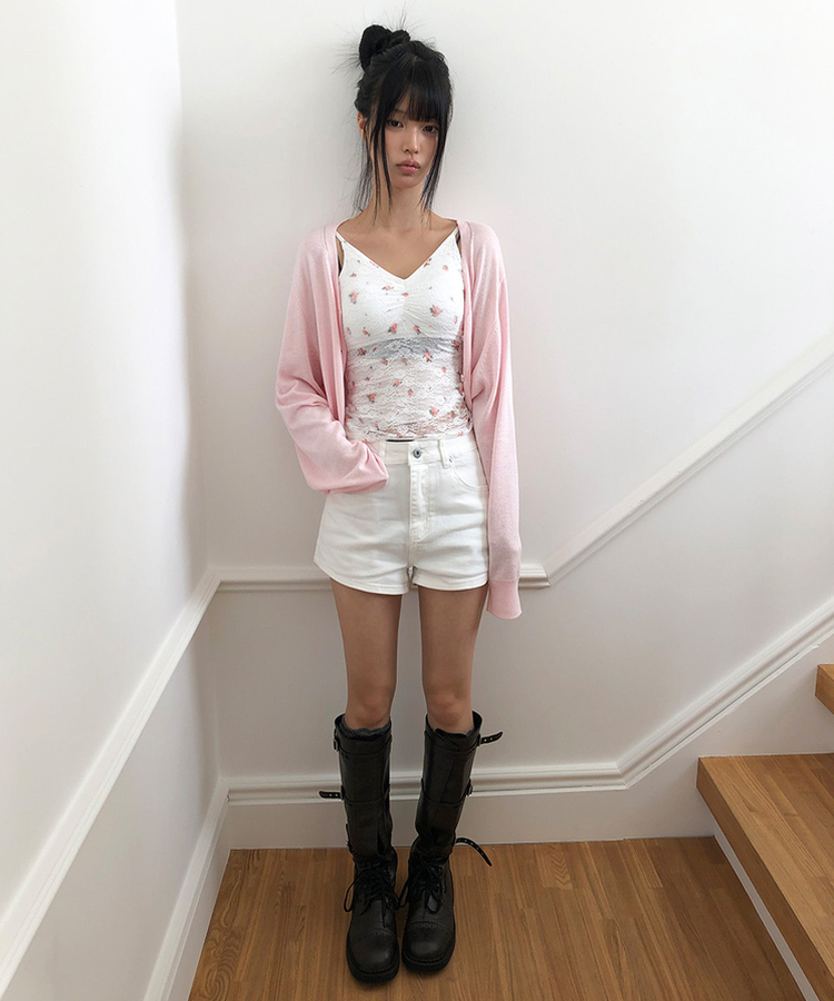 スタッズショートパンツ WHITE