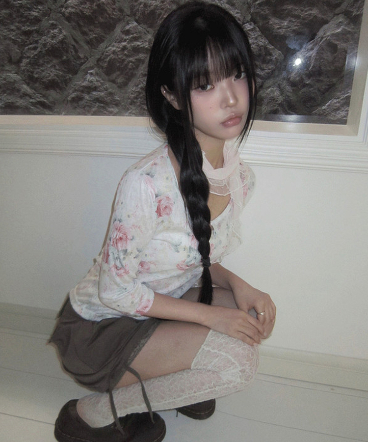 フラワー7分丈Tシャツ CREAM
