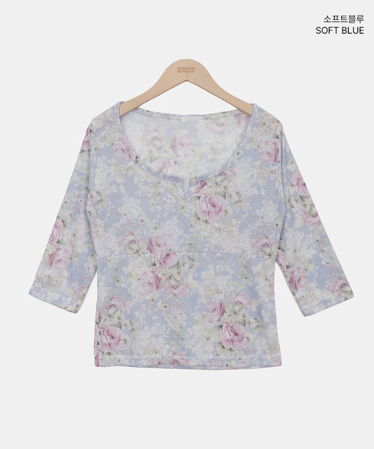 フラワー7分丈Tシャツ