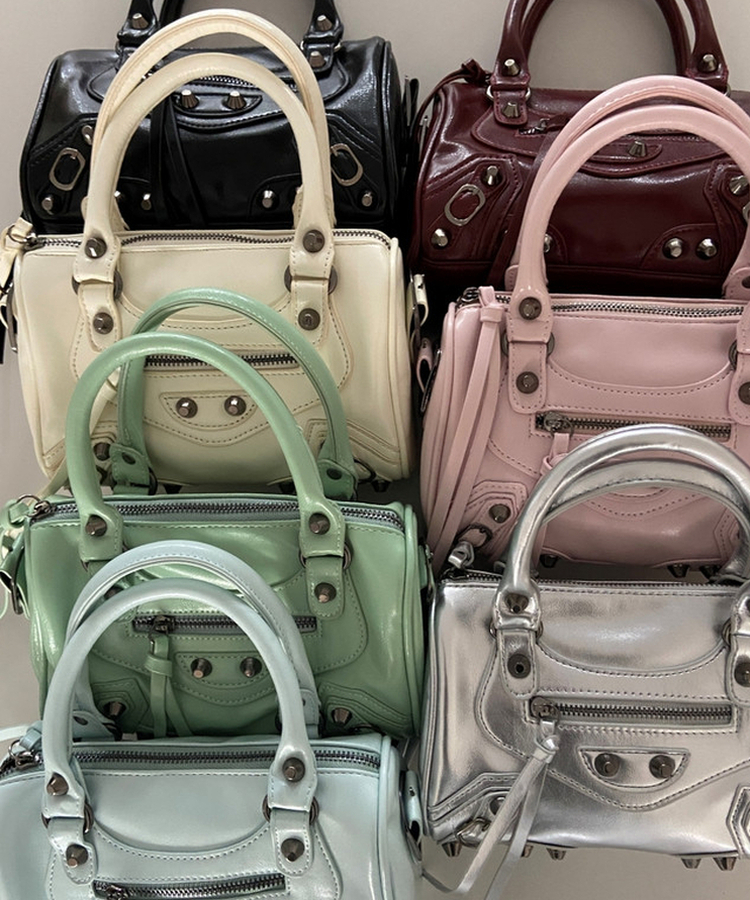 スタッズミニボストンバッグ(7color)