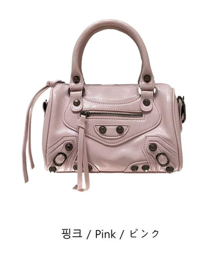 スタッズミニボストンバッグ(7color)