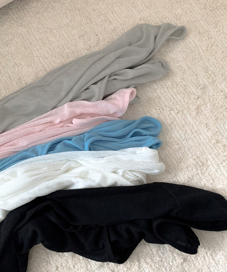 힙덮는 밀로 살탐방지 딥브이 여리핏 루즈핏 슬럽 팔뚝삭제 긴팔티셔츠 5colors