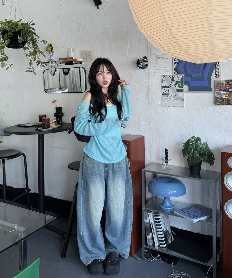 シースルーサマーニット SKY BLUE