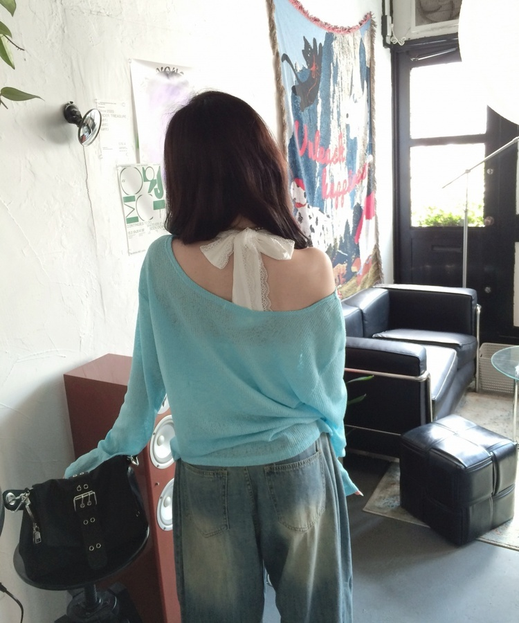 シースルーサマーニット SKY BLUE