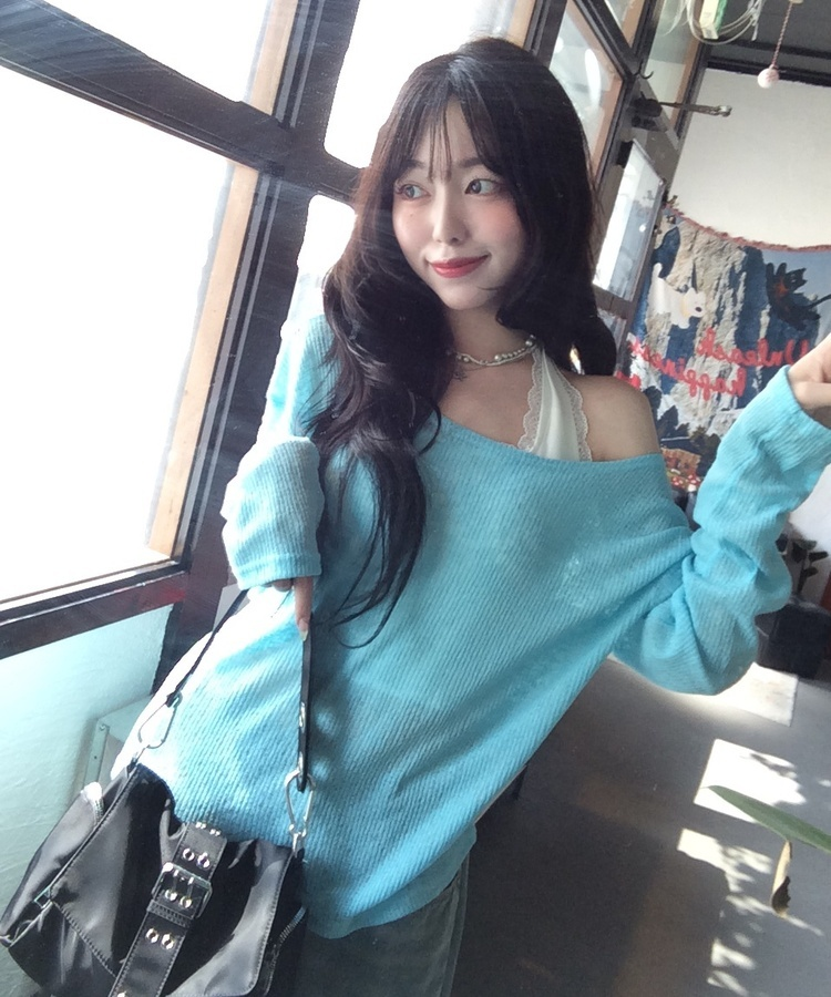 シースルーサマーニット SKY BLUE