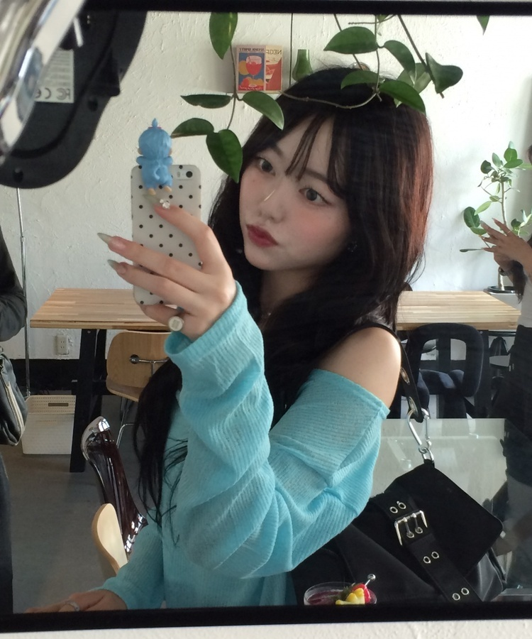 シースルーサマーニット SKY BLUE