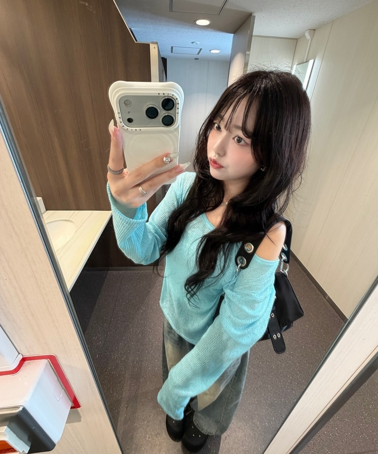 シースルーサマーニット SKY BLUE